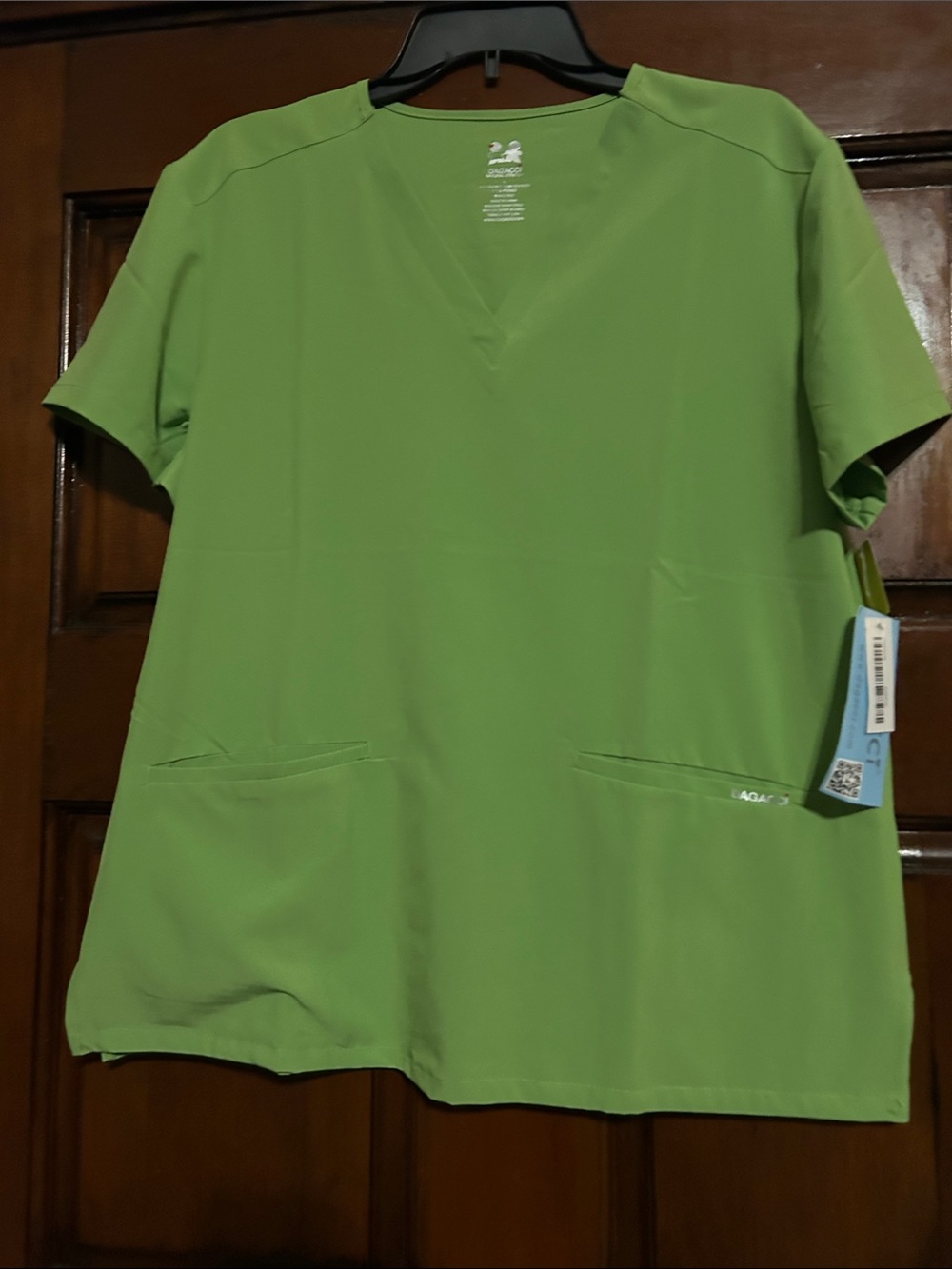 Adar Women’s Olive Green V-Neck Medical Scrub Top